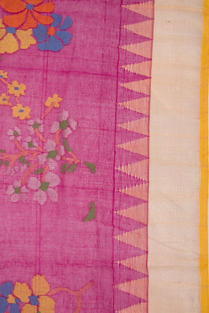 Ponduru Handspun Cotton All Over Jamdani Purple Saree