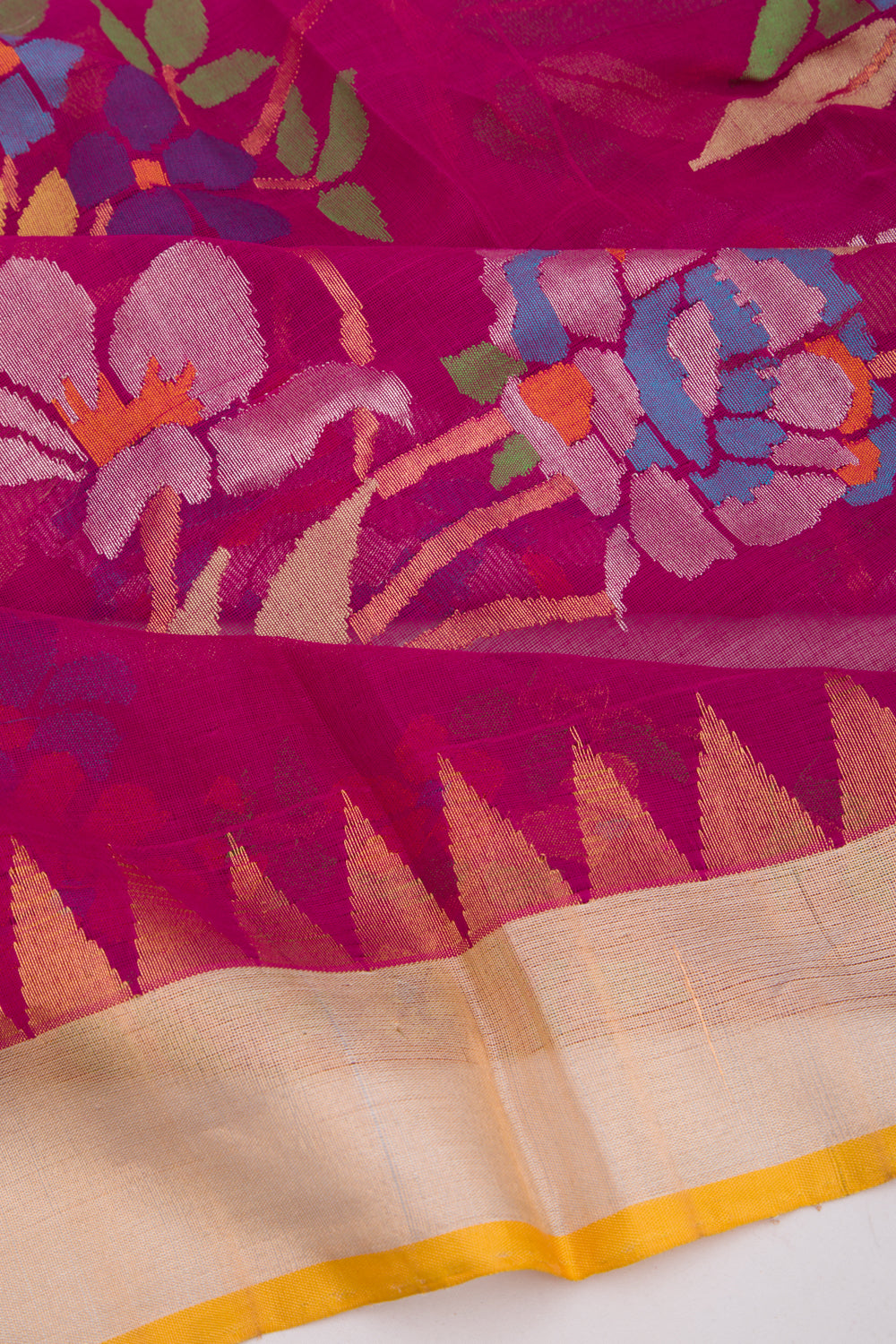 Ponduru Handspun Cotton All Over Jamdani Purple Saree