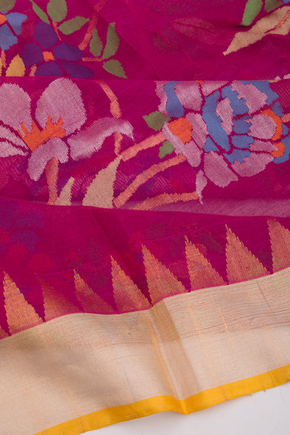 Ponduru Handspun Cotton All Over Jamdani Purple Saree
