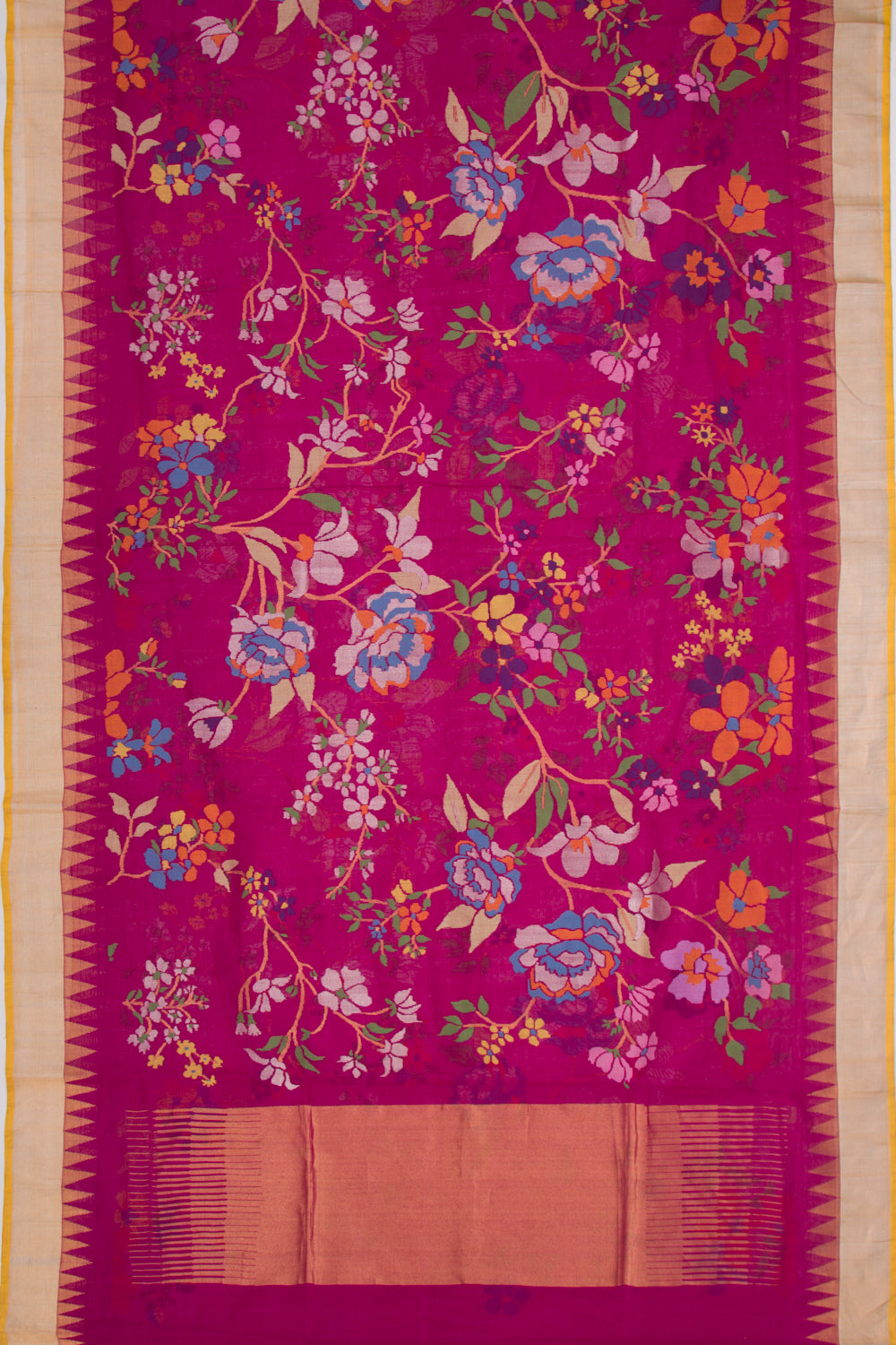 Ponduru Handspun Cotton All Over Jamdani Purple Saree