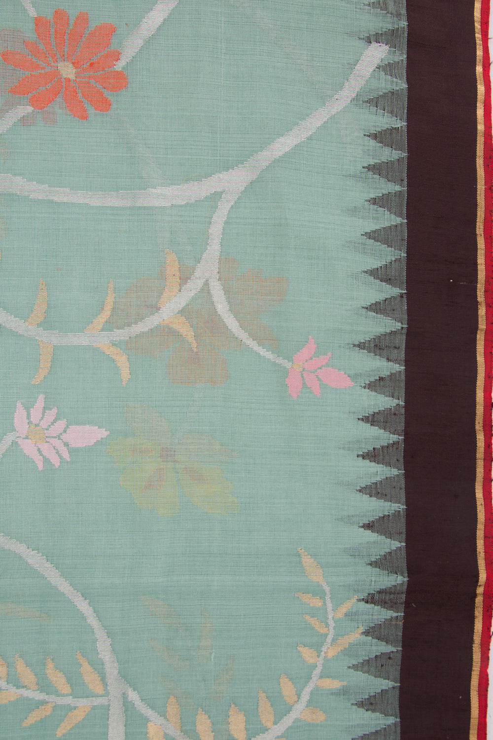 Ponduru Handspun Cotton All Over Jamdani Pastel Blue Saree