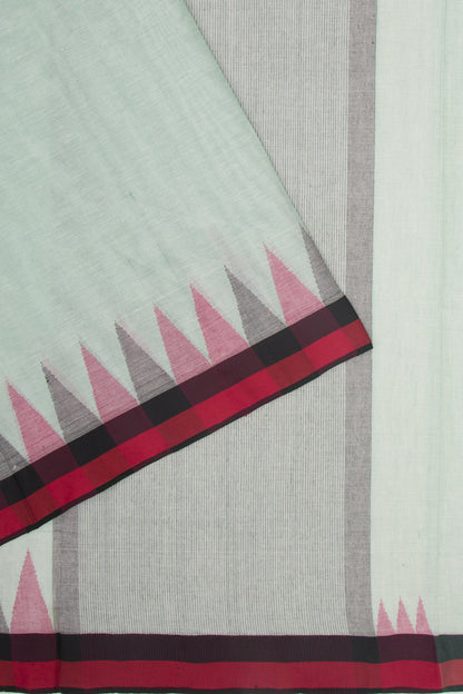 Ponduru Handspun Cotton Plain Pastel Green Saree