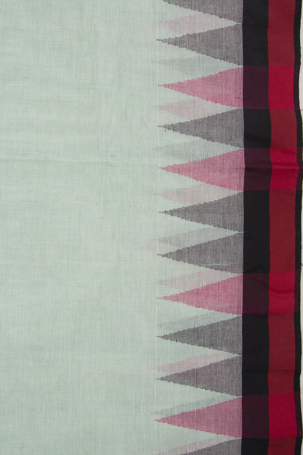 Ponduru Handspun Cotton Plain Pastel Green Saree