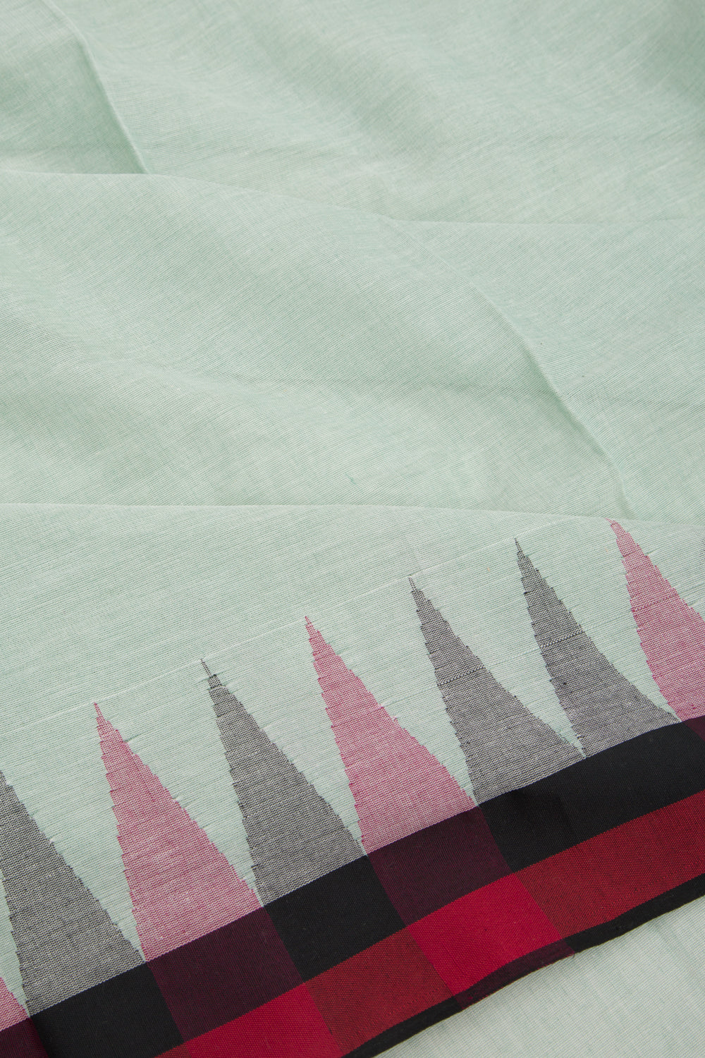 Ponduru Handspun Cotton Plain Pastel Green Saree