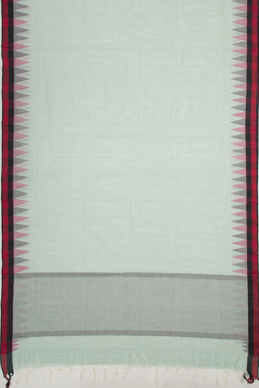 Ponduru Handspun Cotton Plain Pastel Green Saree