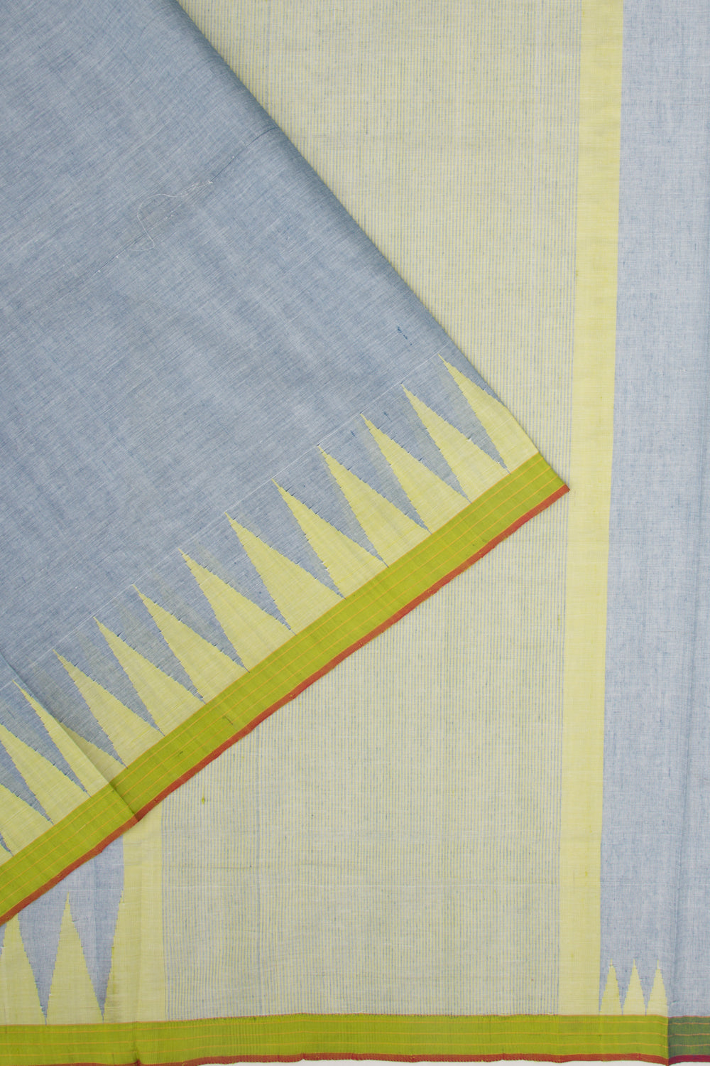 Ponduru Handspun Cotton Plain Pastel Blue Saree