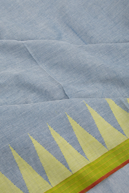 Ponduru Handspun Cotton Plain Pastel Blue Saree