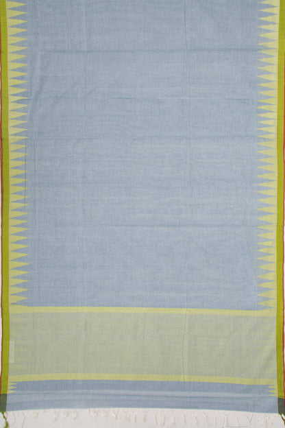 Ponduru Handspun Cotton Plain Pastel Blue Saree