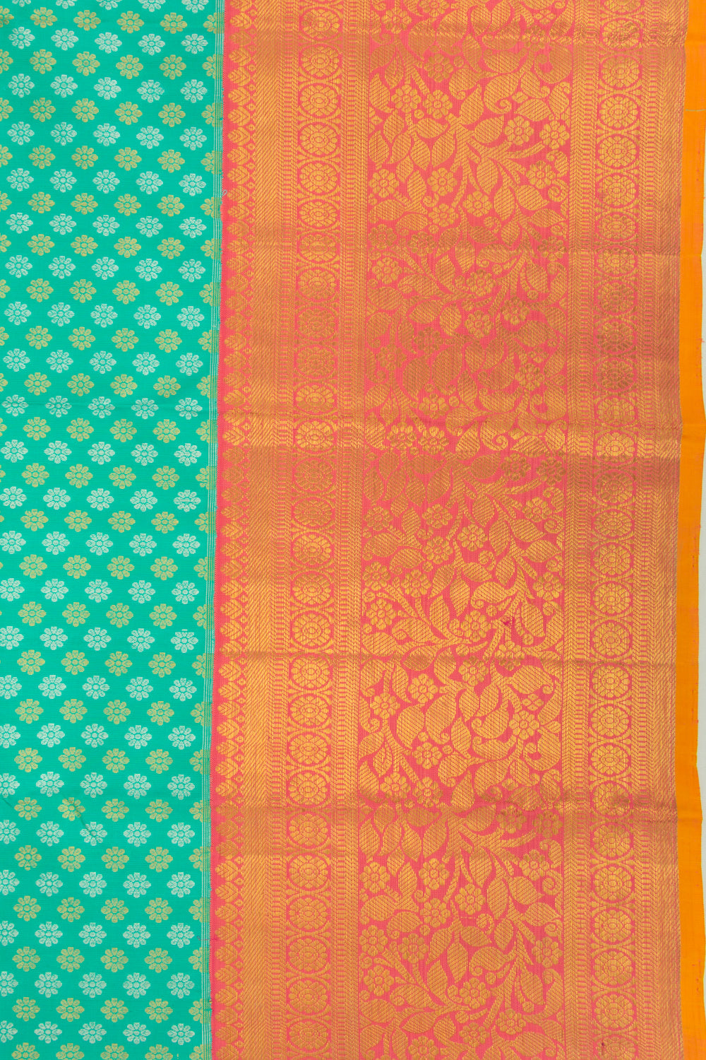 Kanchipuram Silk Brocade Sea Green Saree