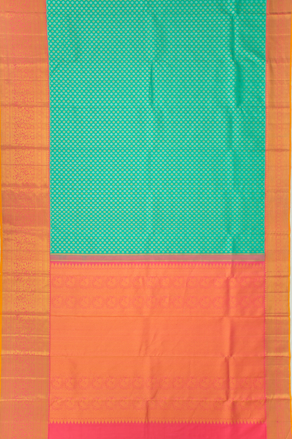 Kanchipuram Silk Brocade Sea Green Saree