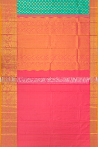 Kanchipuram Silk Brocade Sea Green Saree