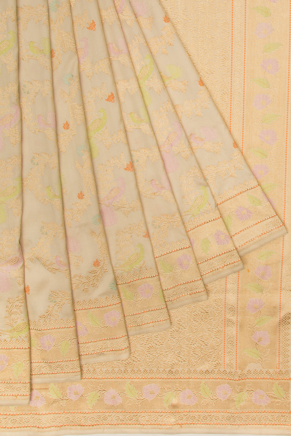 Banarasi Silk Kadwa Jaal Beige Saree