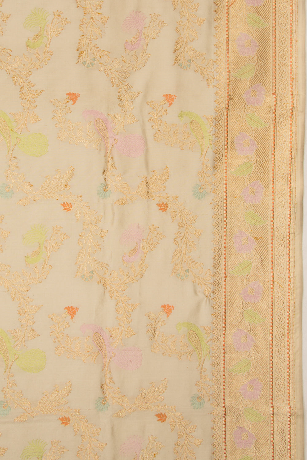 Banarasi Silk Kadwa Jaal Beige Saree