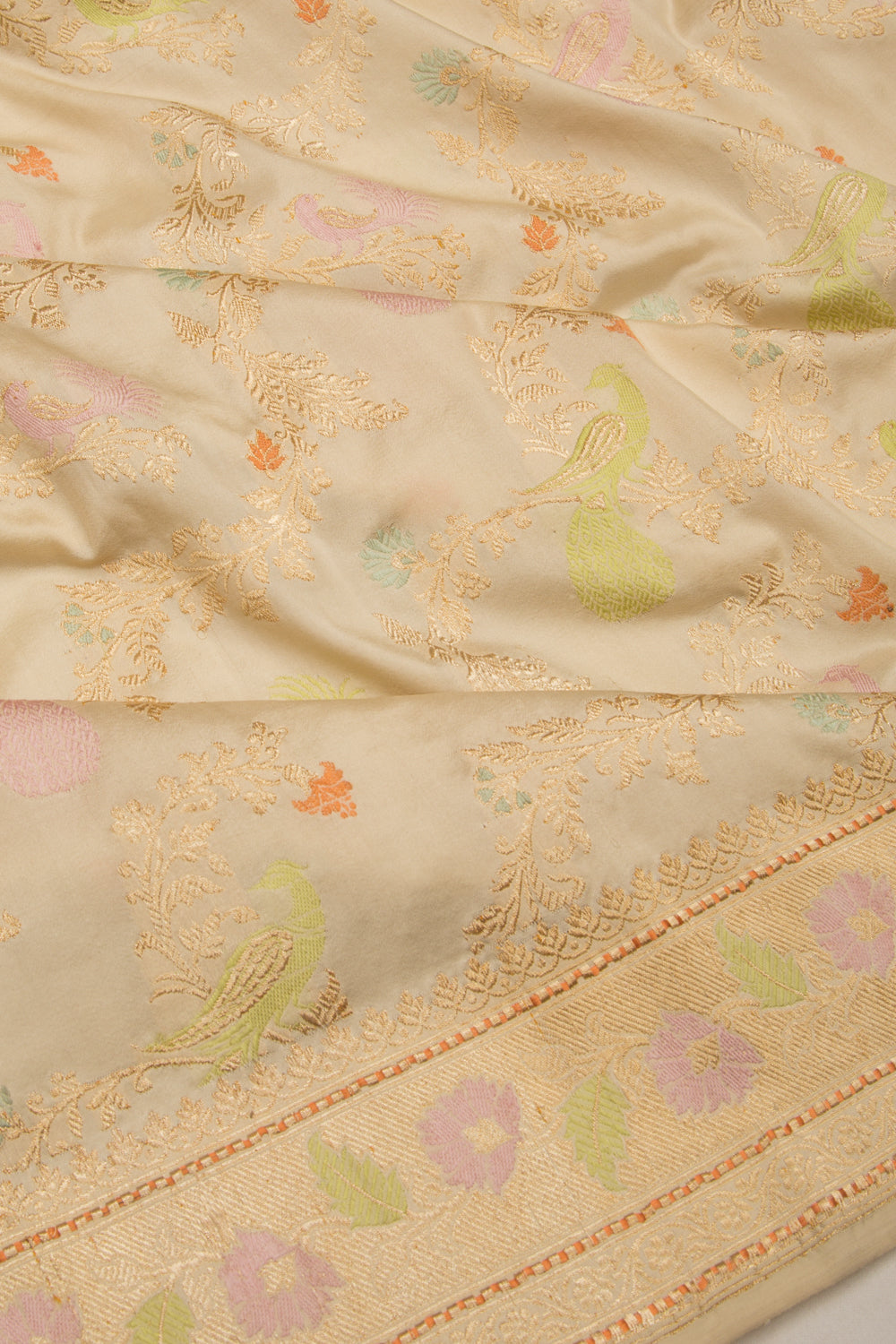 Banarasi Silk Kadwa Jaal Beige Saree