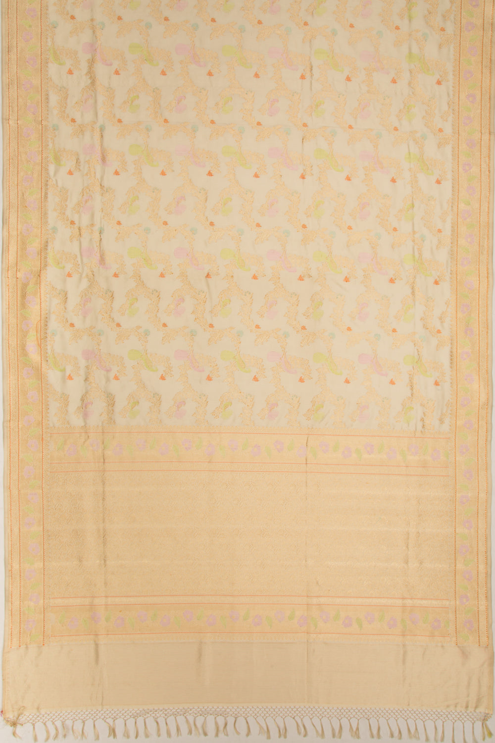 Banarasi Silk Kadwa Jaal Beige Saree