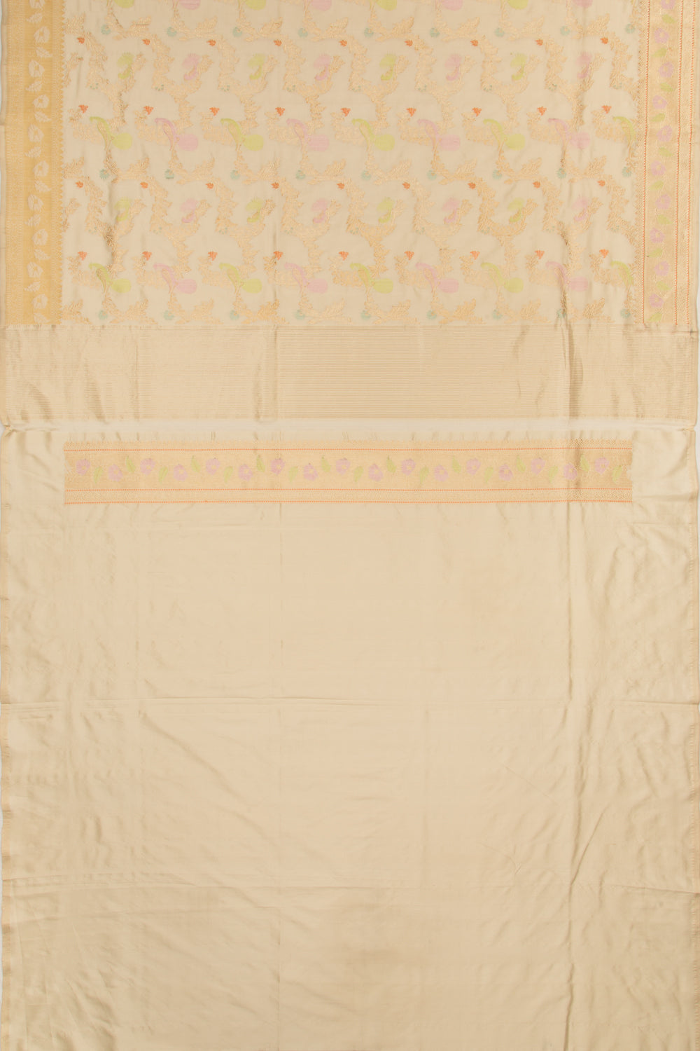 Banarasi Silk Kadwa Jaal Beige Saree