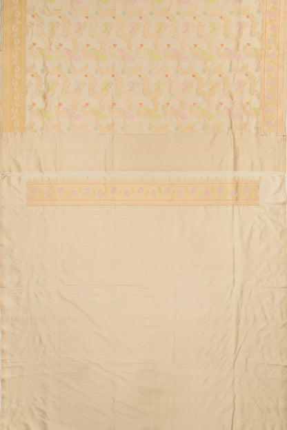 Banarasi Silk Kadwa Jaal Beige Saree