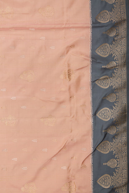Banarasi Silk Butta Peach Saree