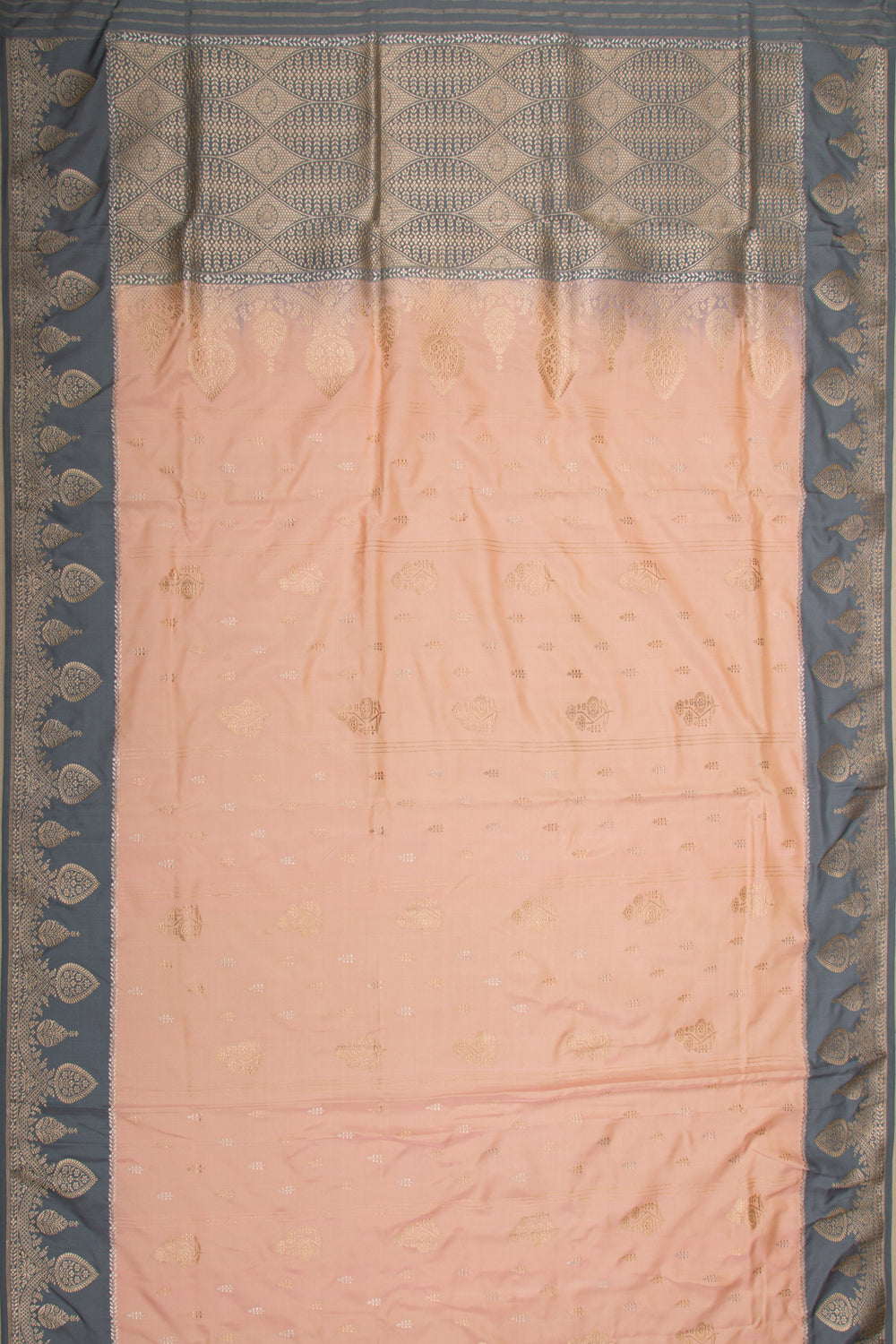 Banarasi Silk Butta Peach Saree