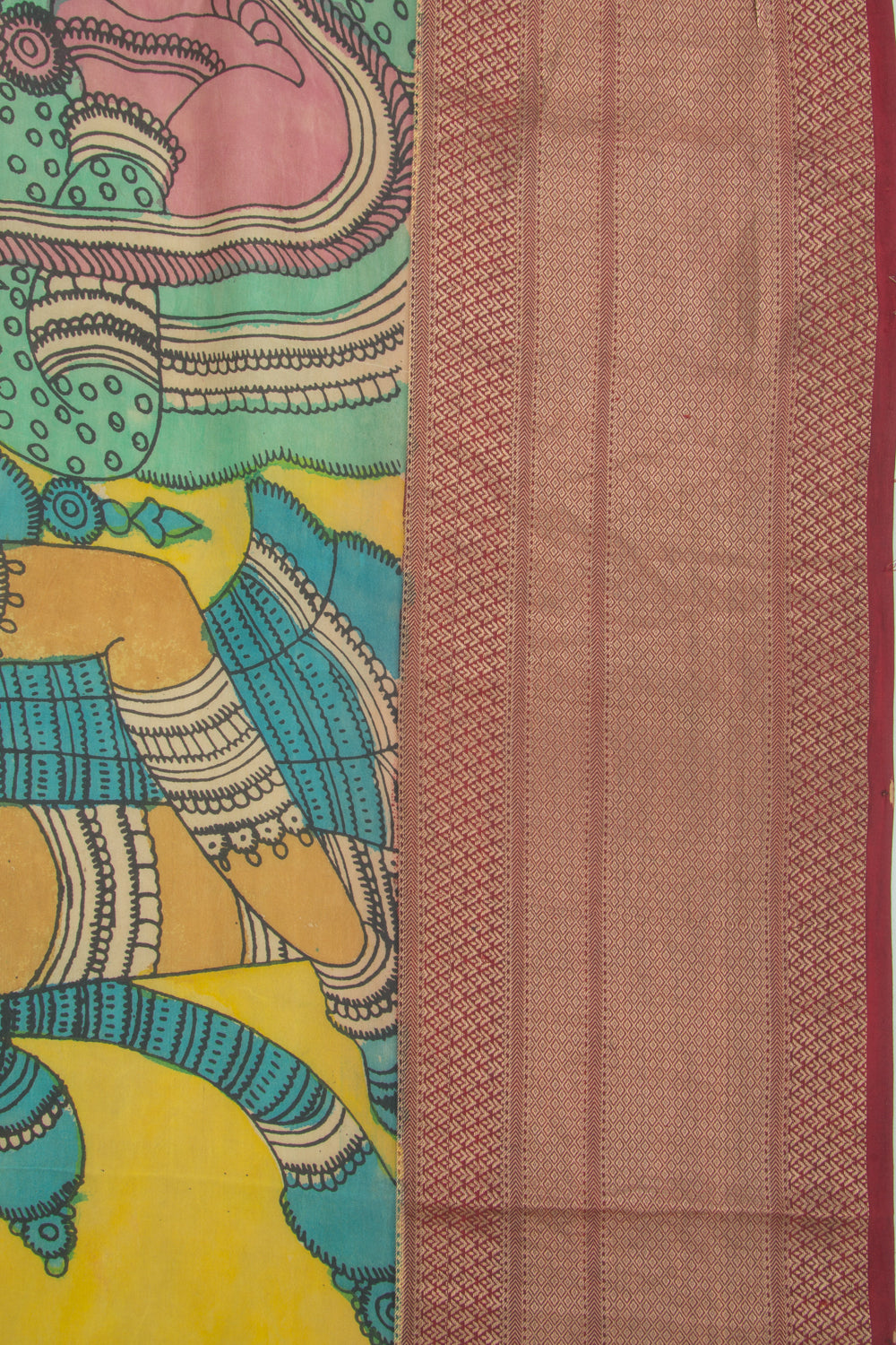 Chanderi Silk Printed Yellow Saree
