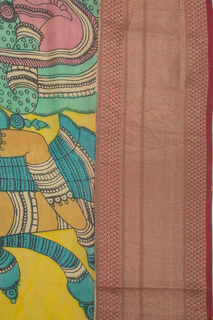 Chanderi Silk Printed Yellow Saree
