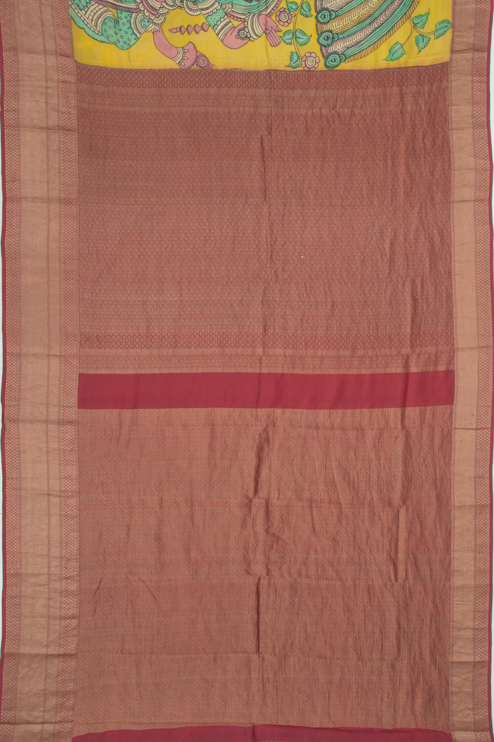 Kanchipuram Silk Printed Yellow Saree