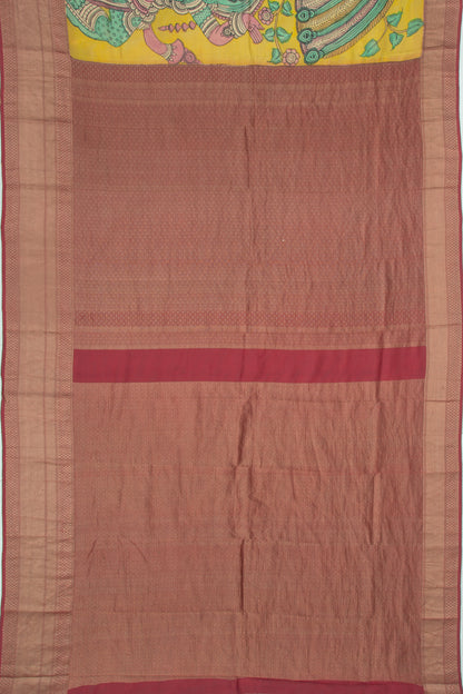 Kanchipuram Silk Printed Yellow Saree