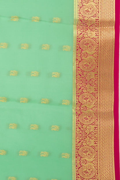 Binny Silk Butta Pastel Green Saree