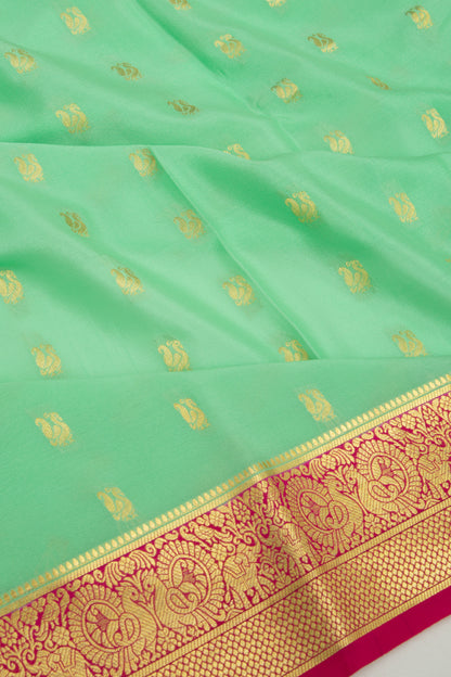 Binny Silk Butta Pastel Green Saree