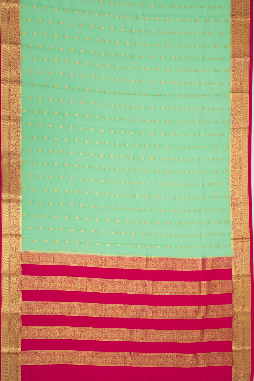 Binny Silk Butta Pastel Green Saree