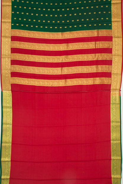 Binny Silk Butta Dark Green Saree