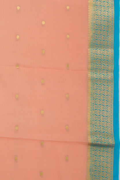 Binny Silk Butta Pastel Orange Saree