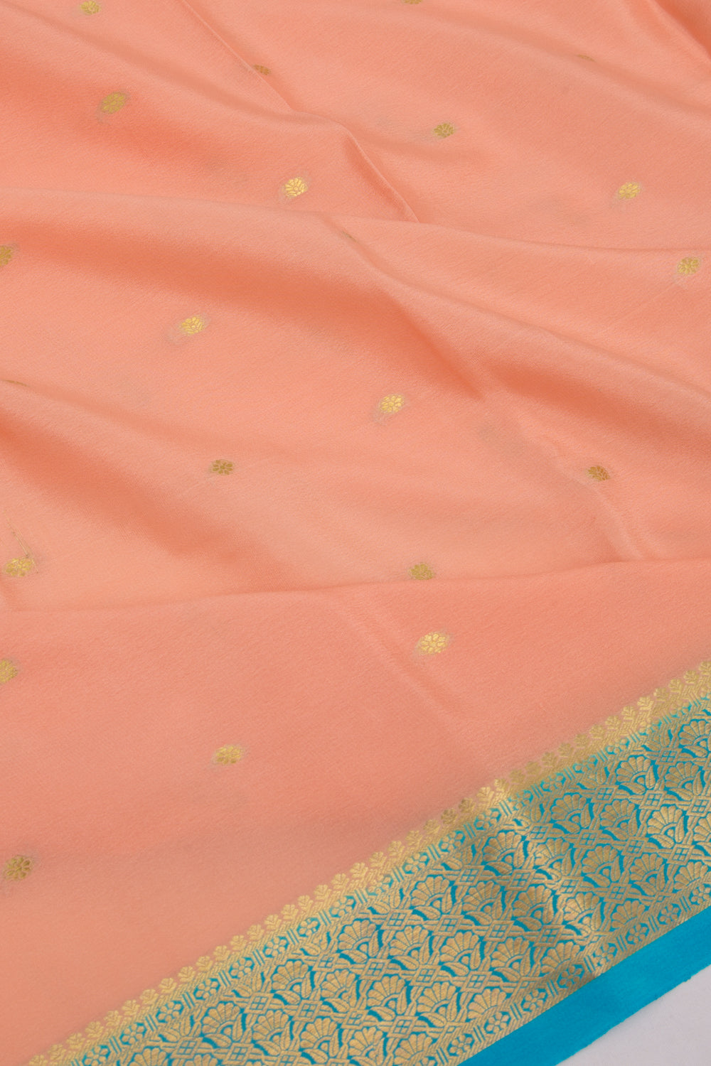 Binny Silk Butta Pastel Orange Saree