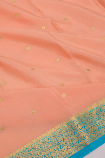 Binny Silk Butta Pastel Orange Saree