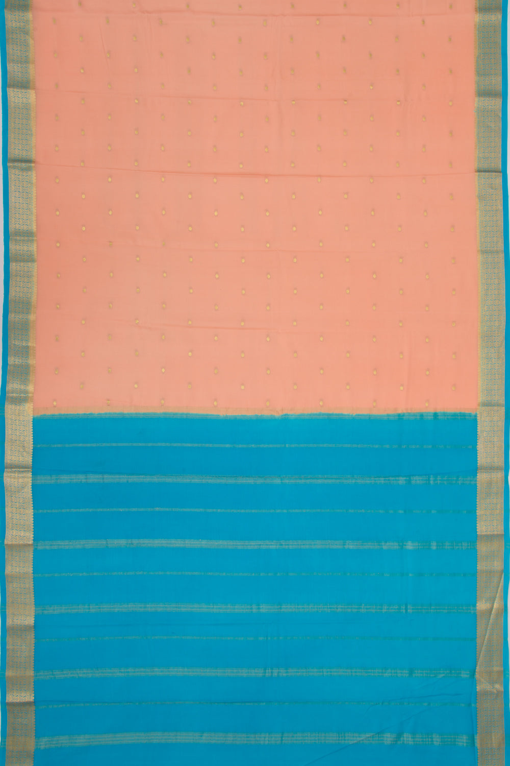 Binny Silk Butta Pastel Orange Saree