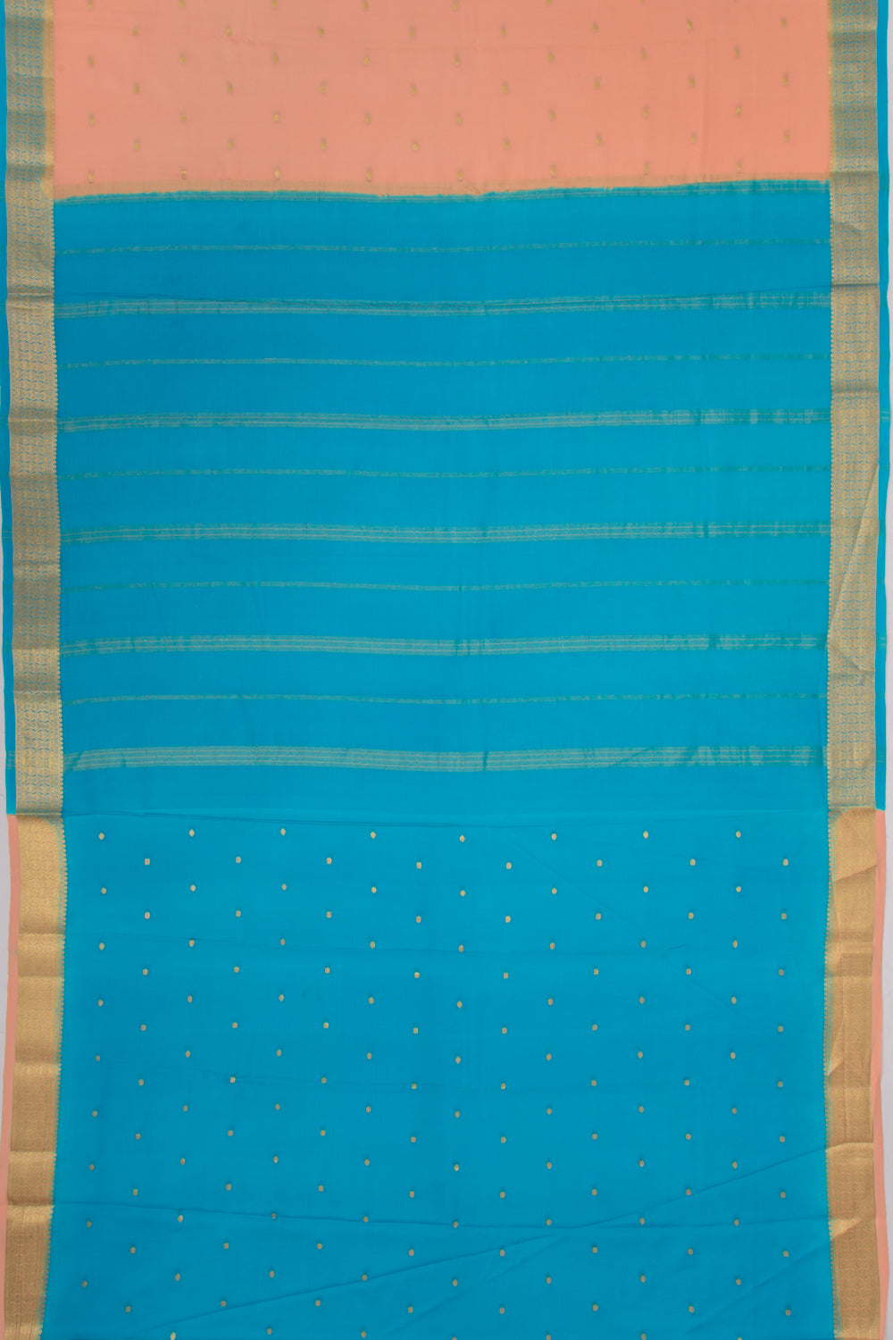 Binny Silk Butta Pastel Orange Saree