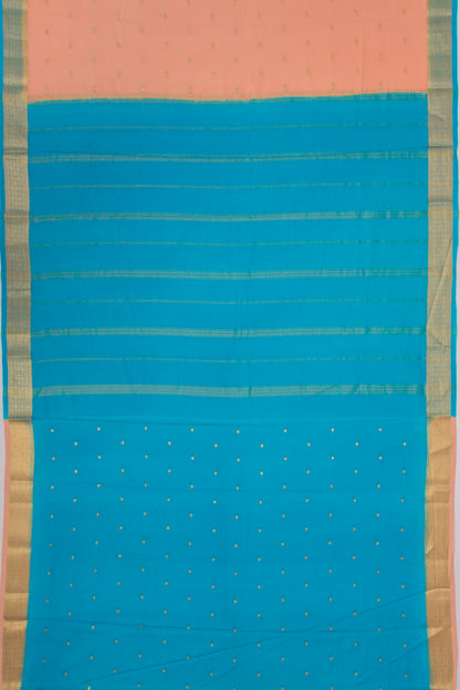 Binny Silk Butta Pastel Orange Saree