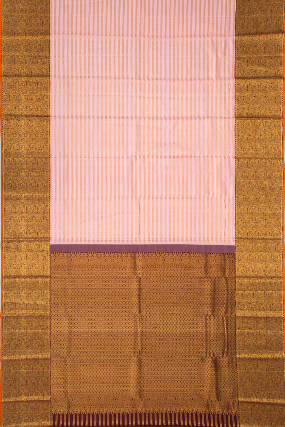 Kanchipuram Silk Lines Peach Saree