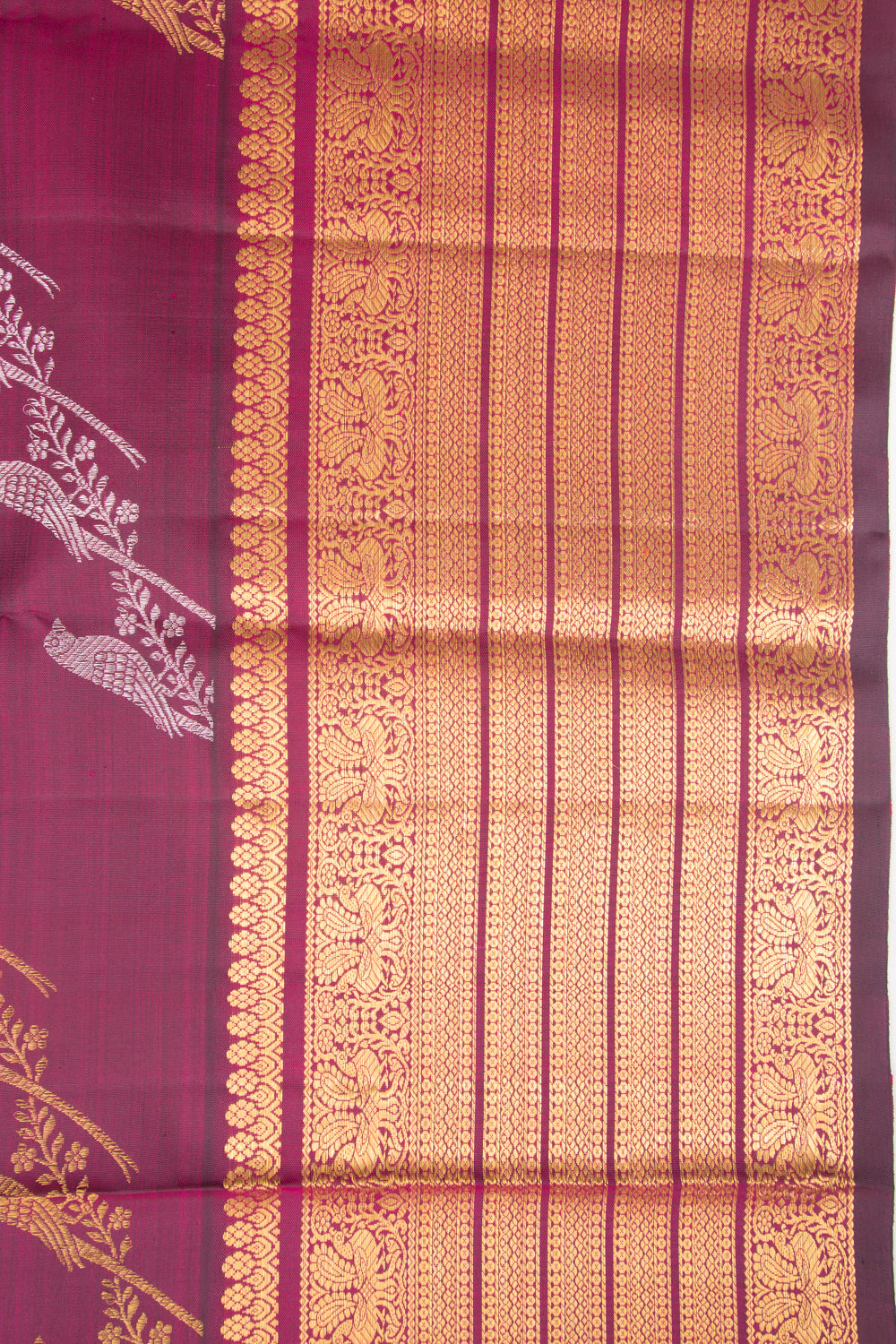 Kanchipuram Silk Jaal Purple Saree