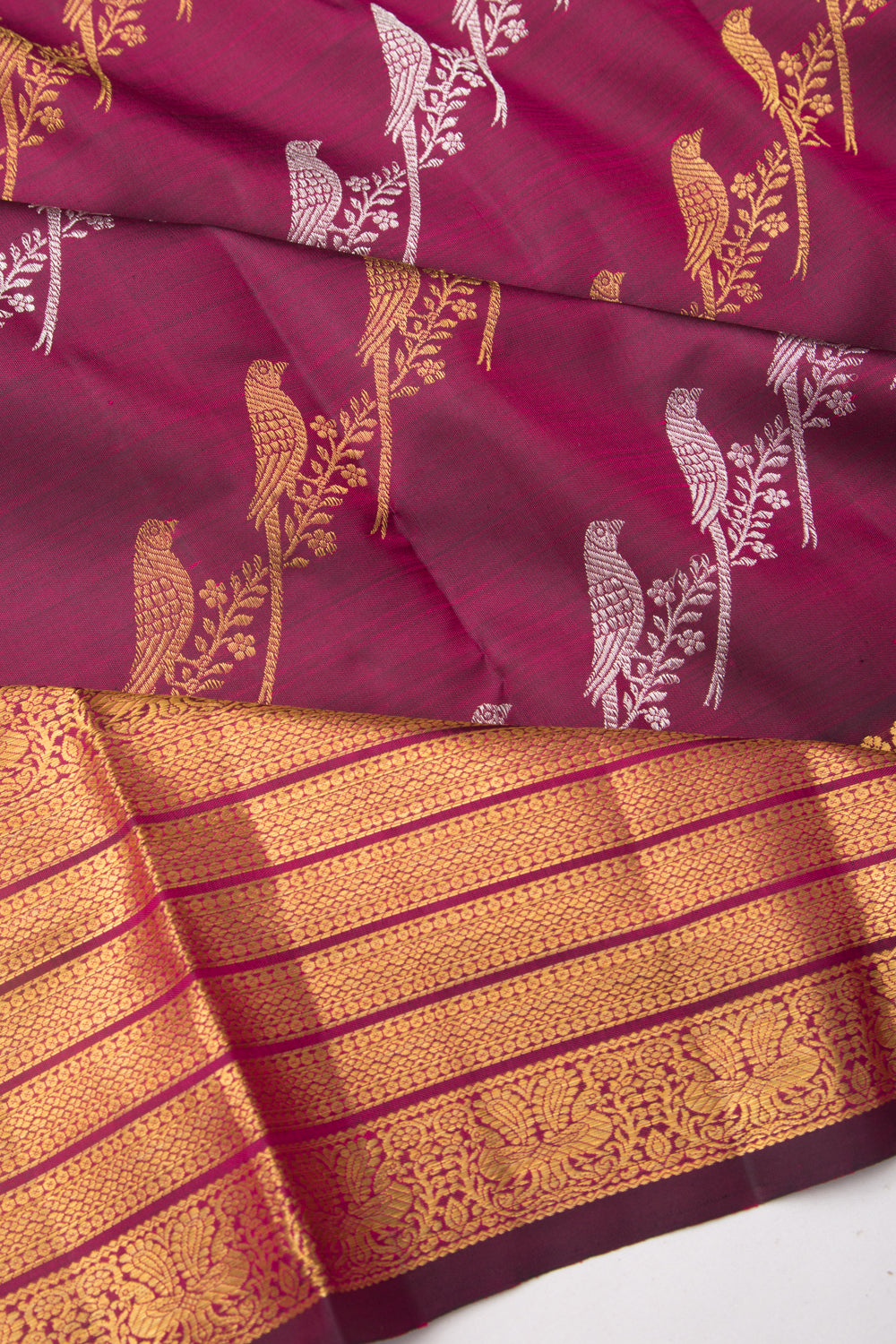 Kanchipuram Silk Jaal Purple Saree