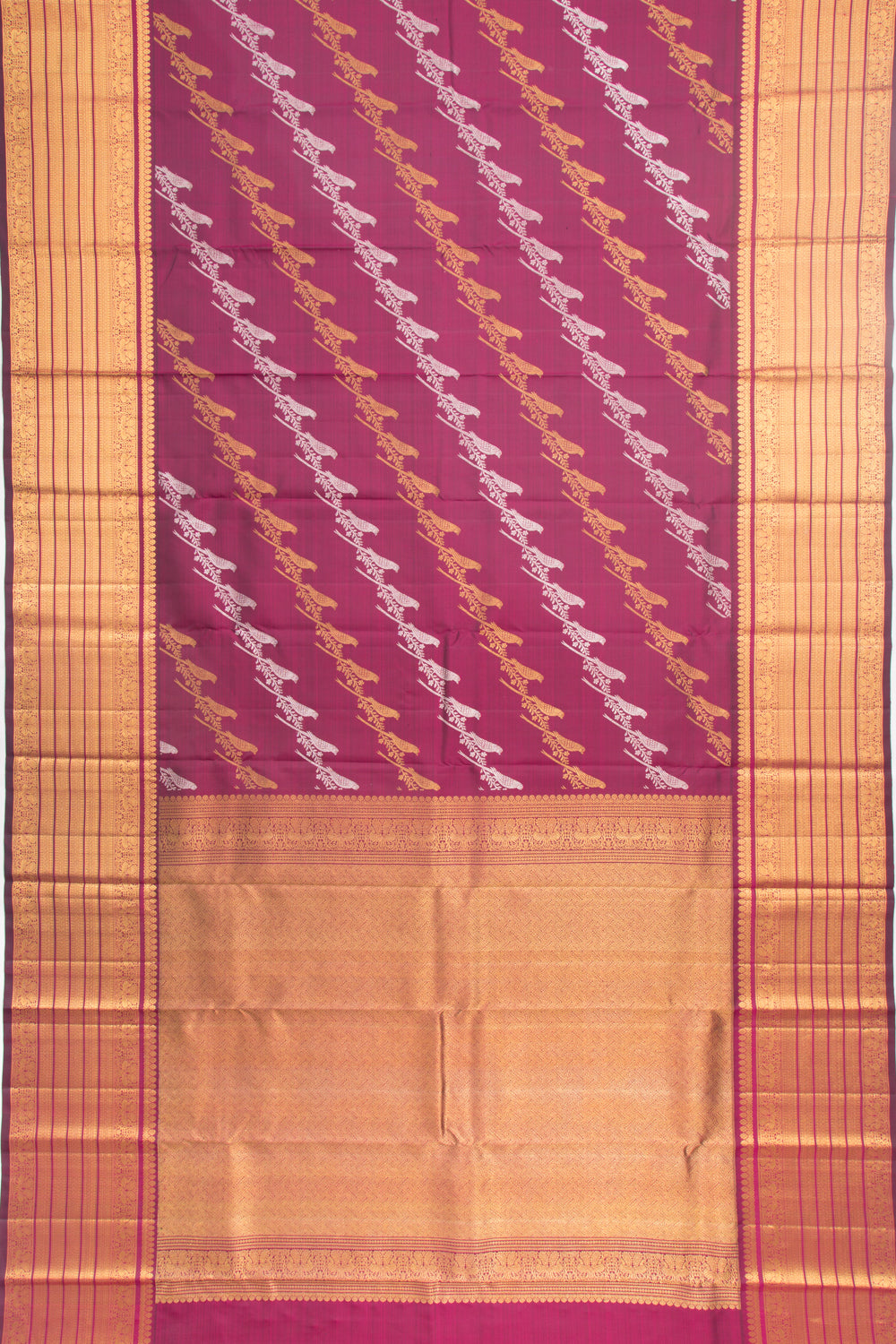 Kanchipuram Silk Jaal Purple Saree