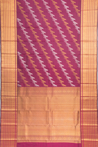 Kanchipuram Silk Jaal Purple Saree