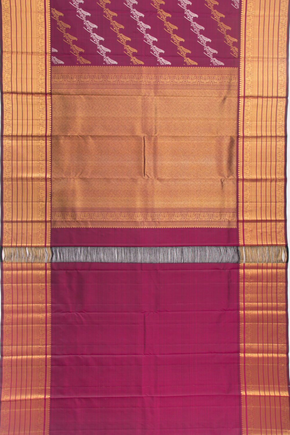 Kanchipuram Silk Jaal Purple Saree