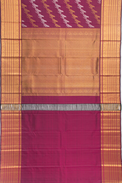 Kanchipuram Silk Jaal Purple Saree