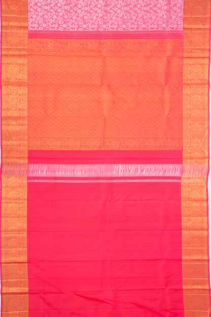 Kanchipuram Silk Jaal Pink Saree