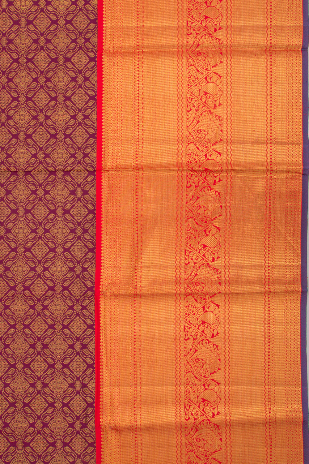 Kanchipuram Silk Brocade Burgundy Saree