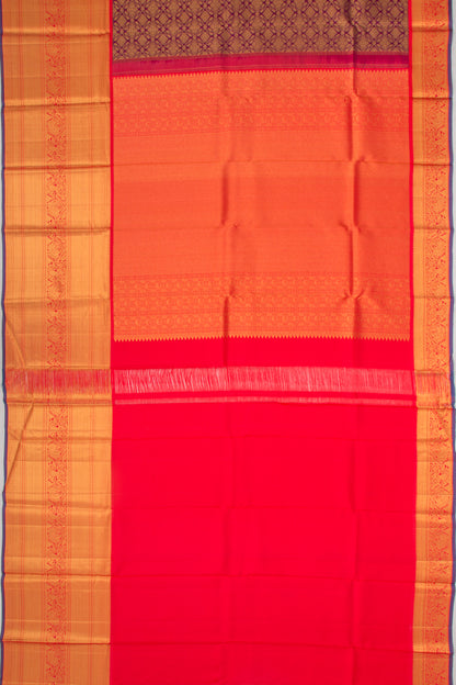 Kanchipuram Silk Brocade Burgundy Saree