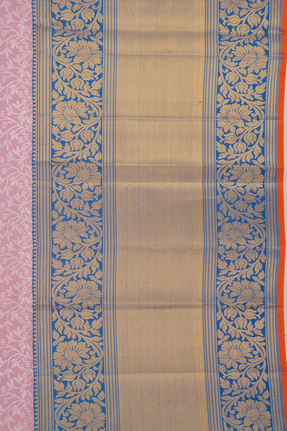 Kanchipuram Silk Jaal Lilac Saree