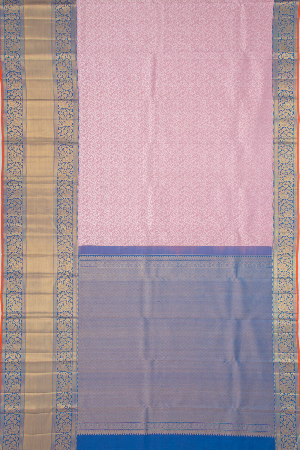 Kanchipuram Silk Jaal Lilac Saree