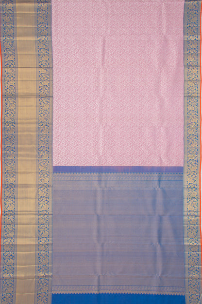 Kanchipuram Silk Jaal Lilac Saree
